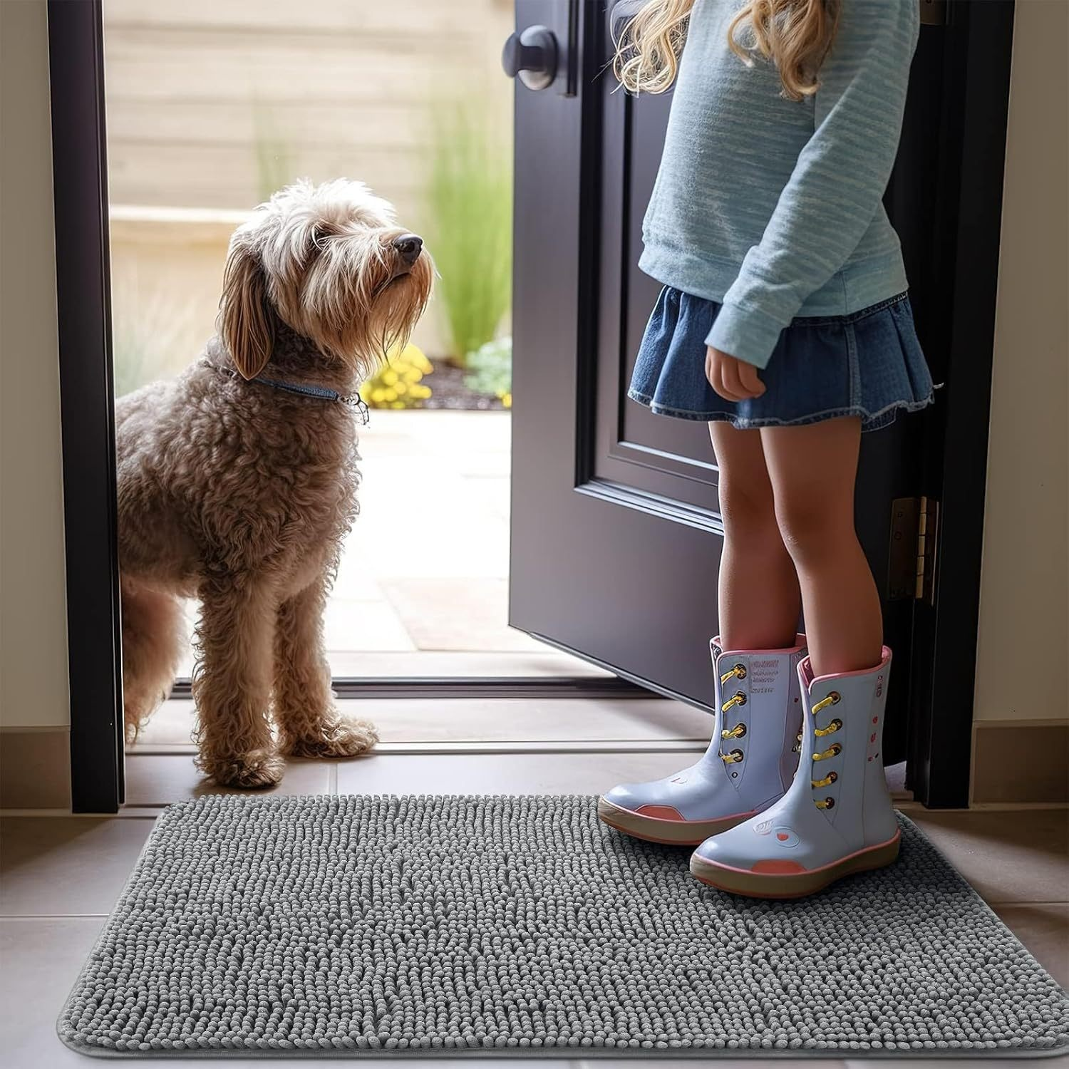 Chenille Pet Entryway Doormat