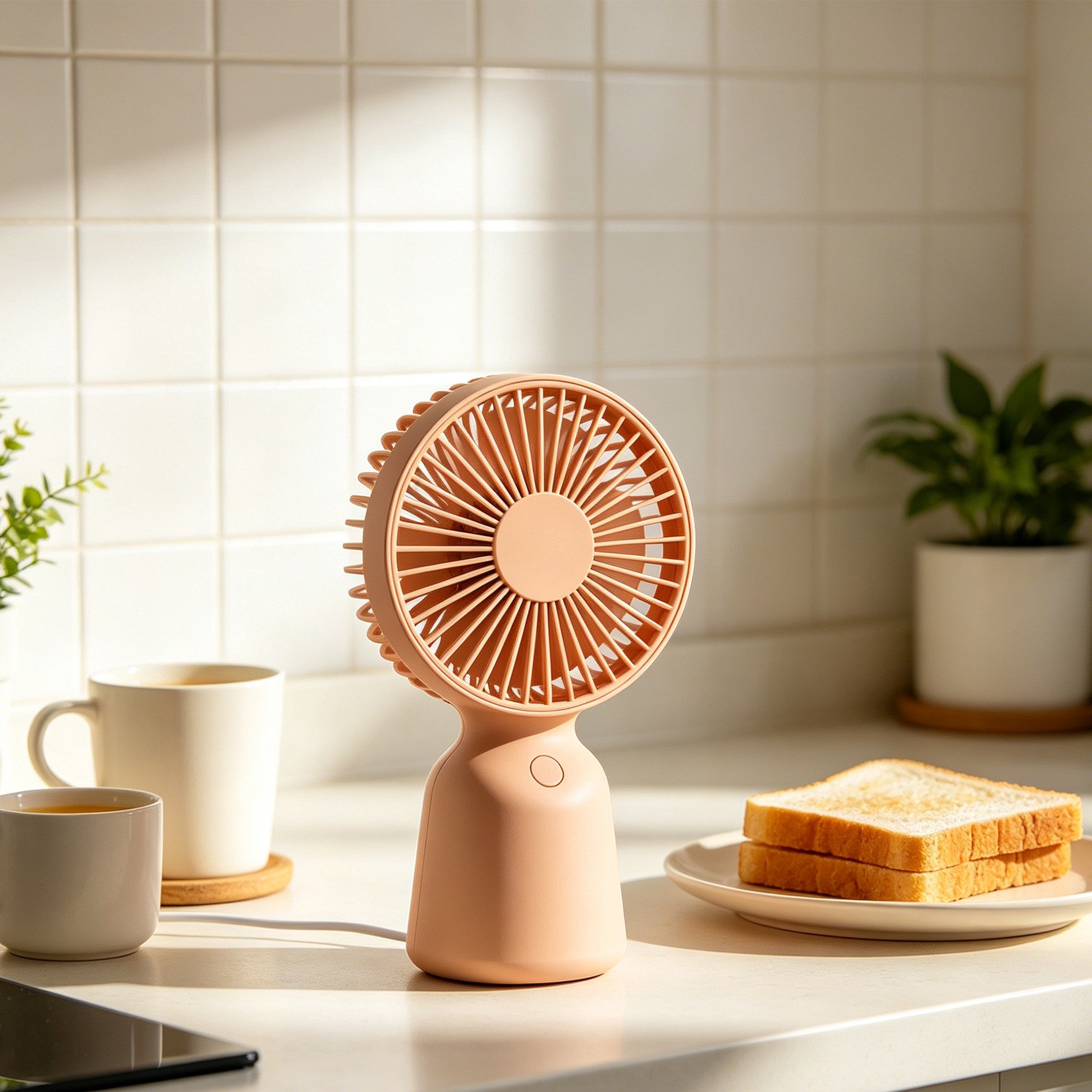 Portable mini fan with USB cable