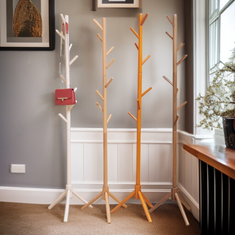 Simple Solid Wood Clothes Rack for Home