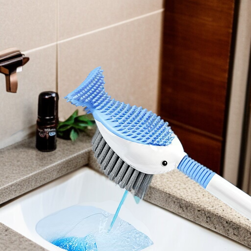 손쉬운 얼룩 제거 변기 브러쉬 흡착판 청소 세트 스프레이 실리콘 변기 브러쉬 받침대