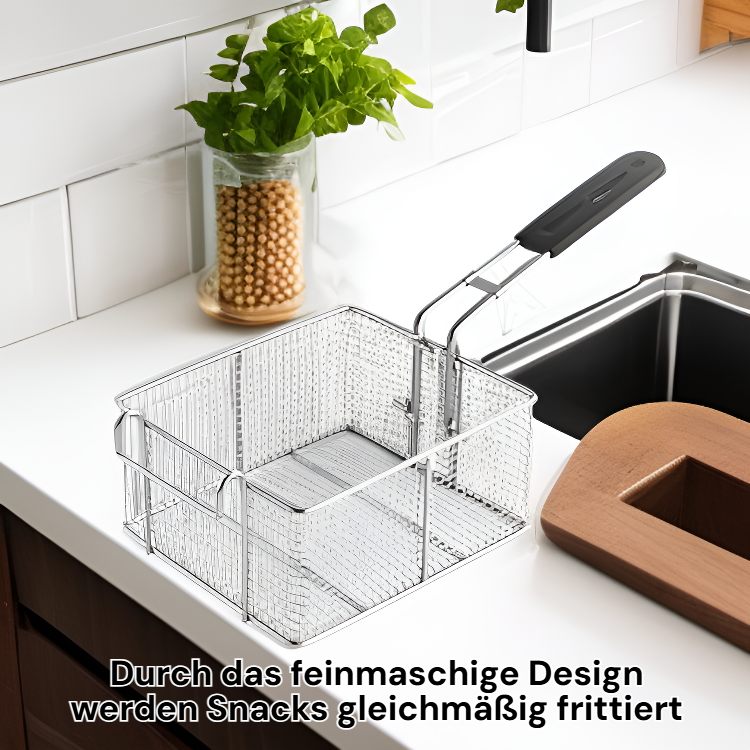 Edelstahl-Frittierkorb für die Küche, einfaches Zubereiten von Snacks