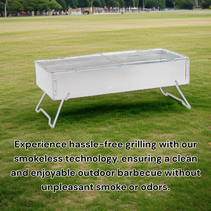 Outdoor smokeless folding barbecue grill