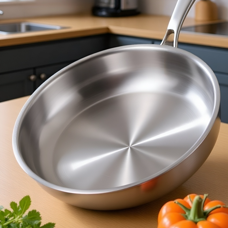 고급 강철 소재 프라이팬 디테일