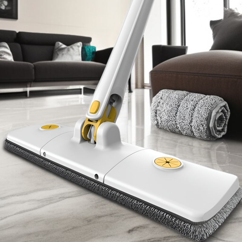 自動ねじれ水なし手洗いフラットモップ家庭用 36 センチメートル乾湿両用大型パネルモップヘッド回転ロッド速乾モップ