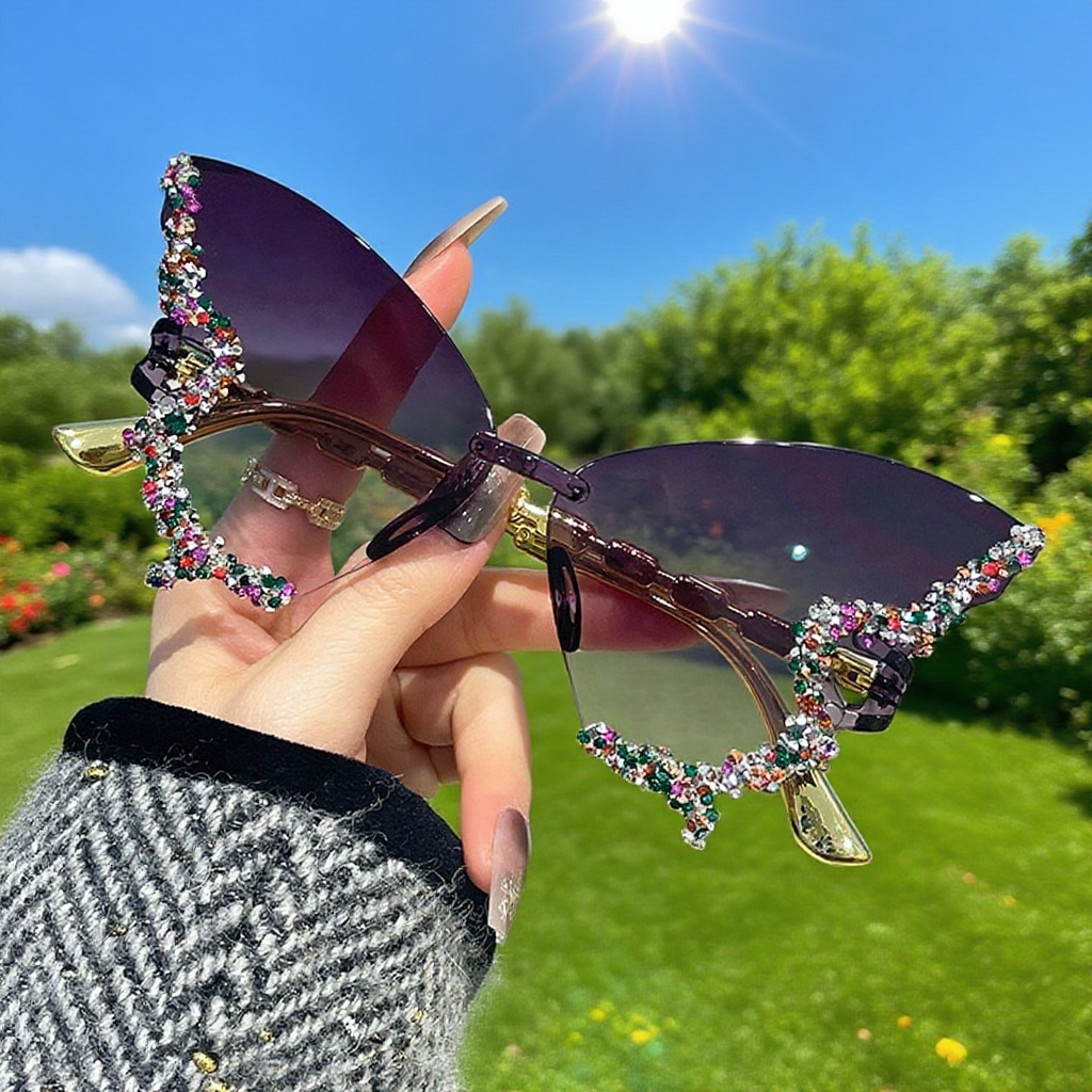 Gafas de sol grandes estilo mariposa para dama