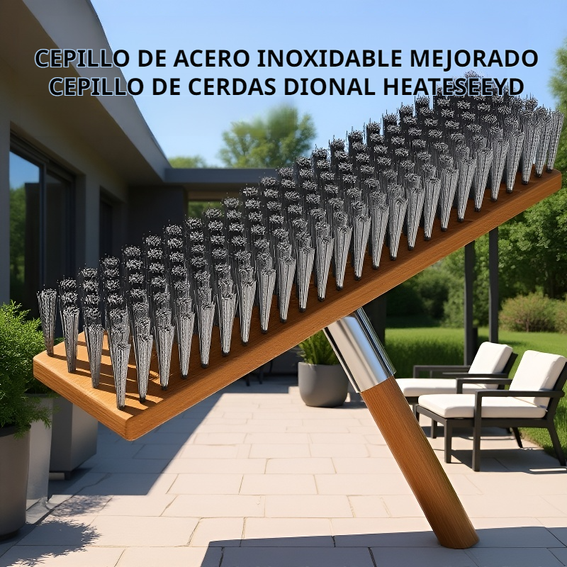 Cepillo de piso con cabezal grande de alambre de acero inoxidable