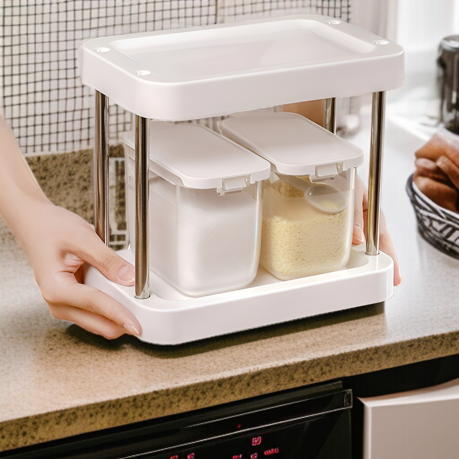 調味料瓶を取り出しやすい収納デザイン