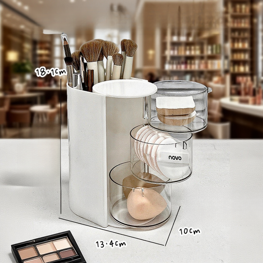 파우더 퍼프 보관함 회전 선반