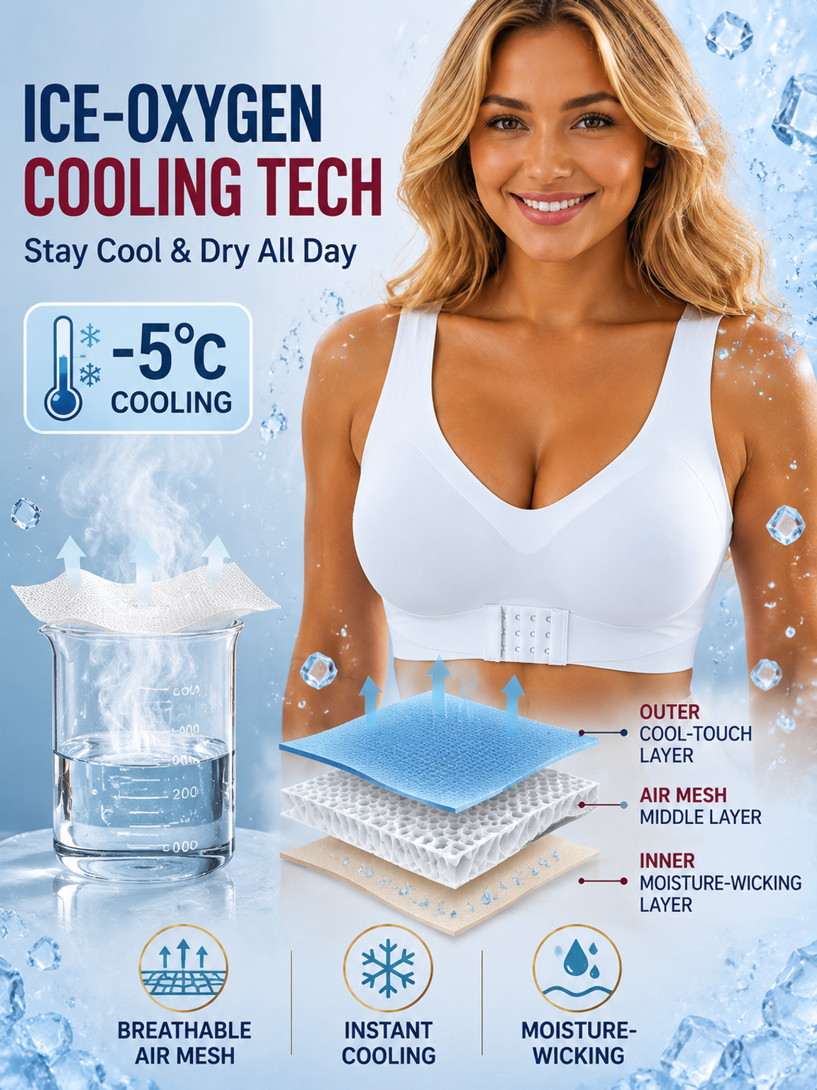 Correction, gathering, shockproof, three-in-one fixed cup sports bra