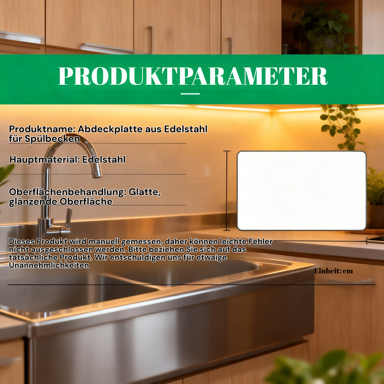 Edelstahl Spülbecken Abtropfgestell Schneidebrett und Geschirrablage