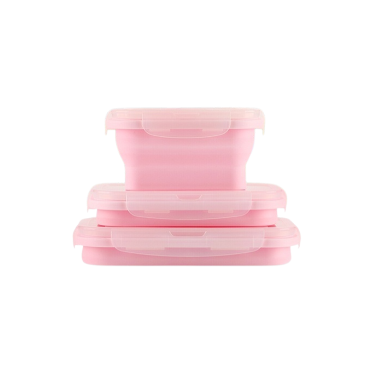 Portable silicone folding lunch box