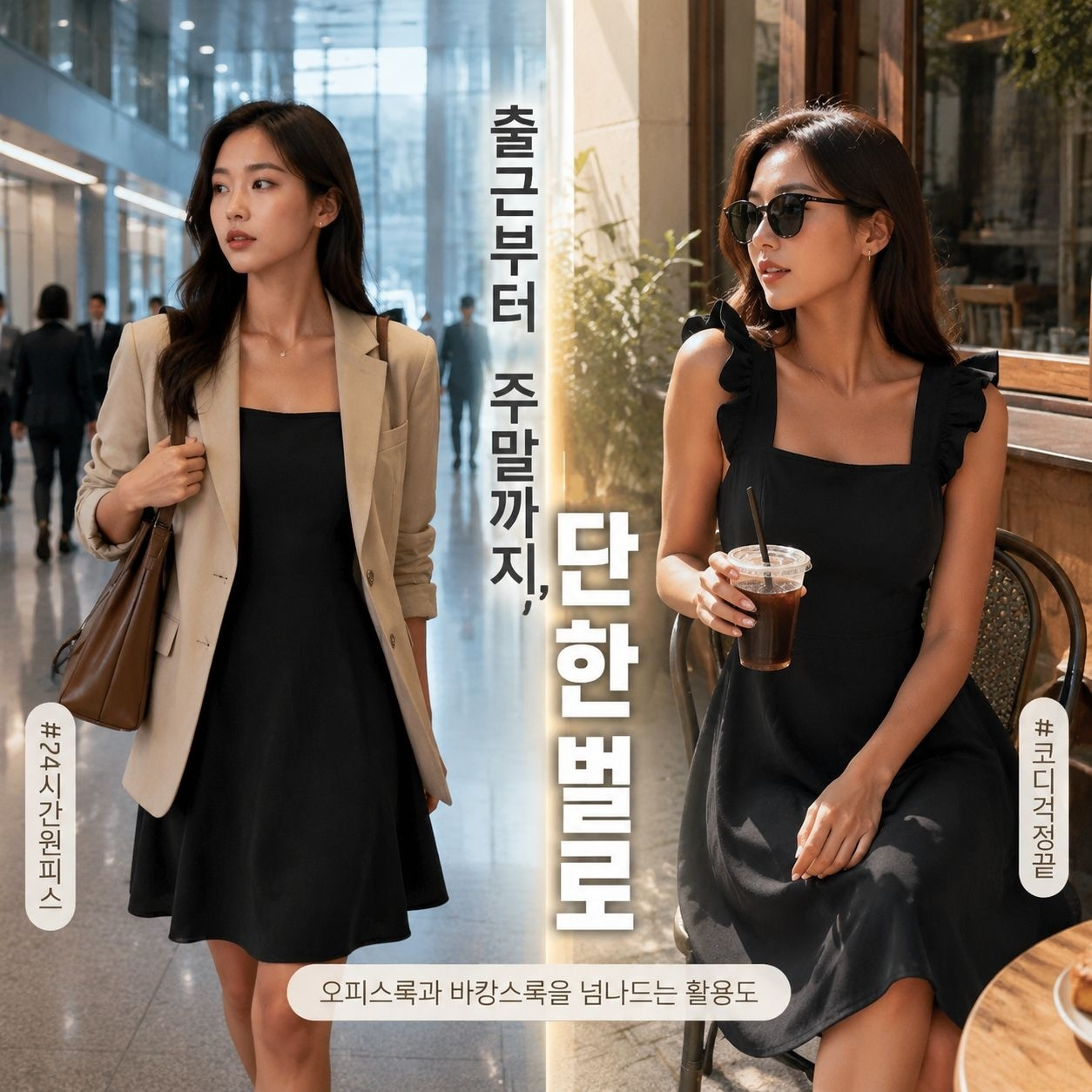 기품 출근 휴가 빈티지 민소매 미니 드레스