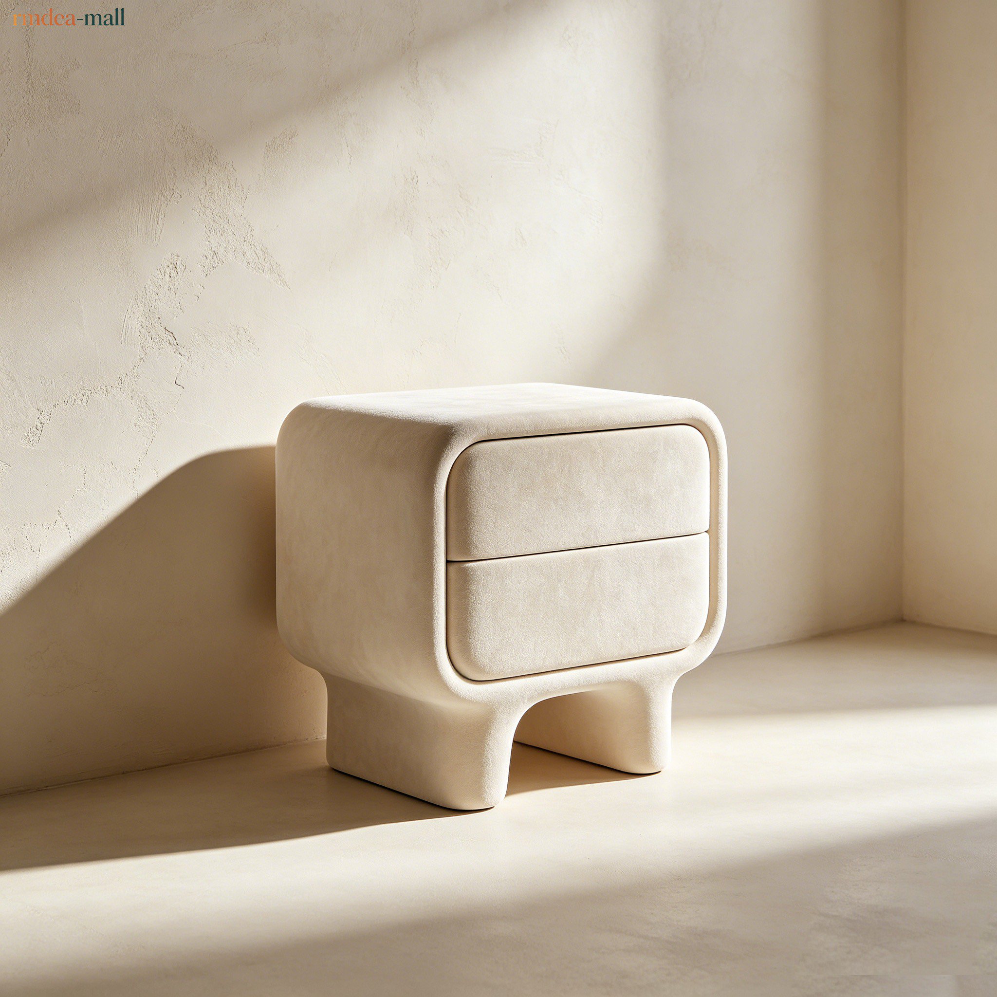 Compact bedroom nightstand with storage shelf