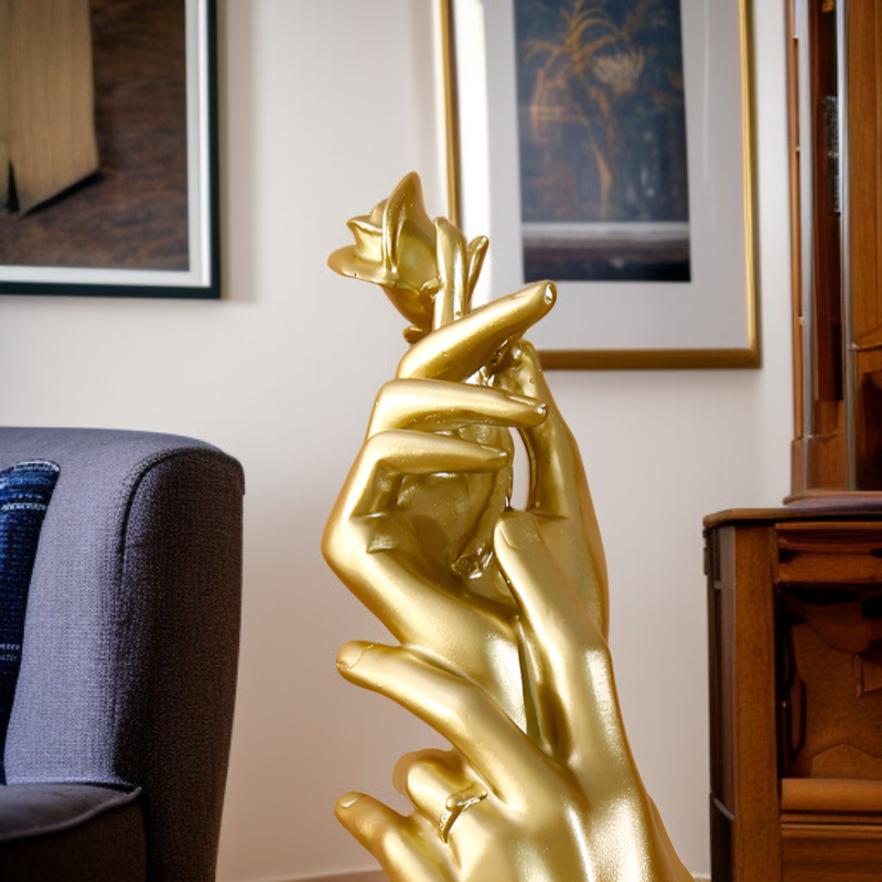 Harz-Rosenfigur, dekorative Tischdekoration für Büro und Wohnzimmer