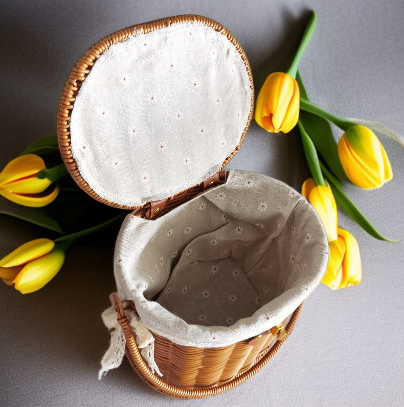 피크닉에 적합한 등나무 수납 바구니