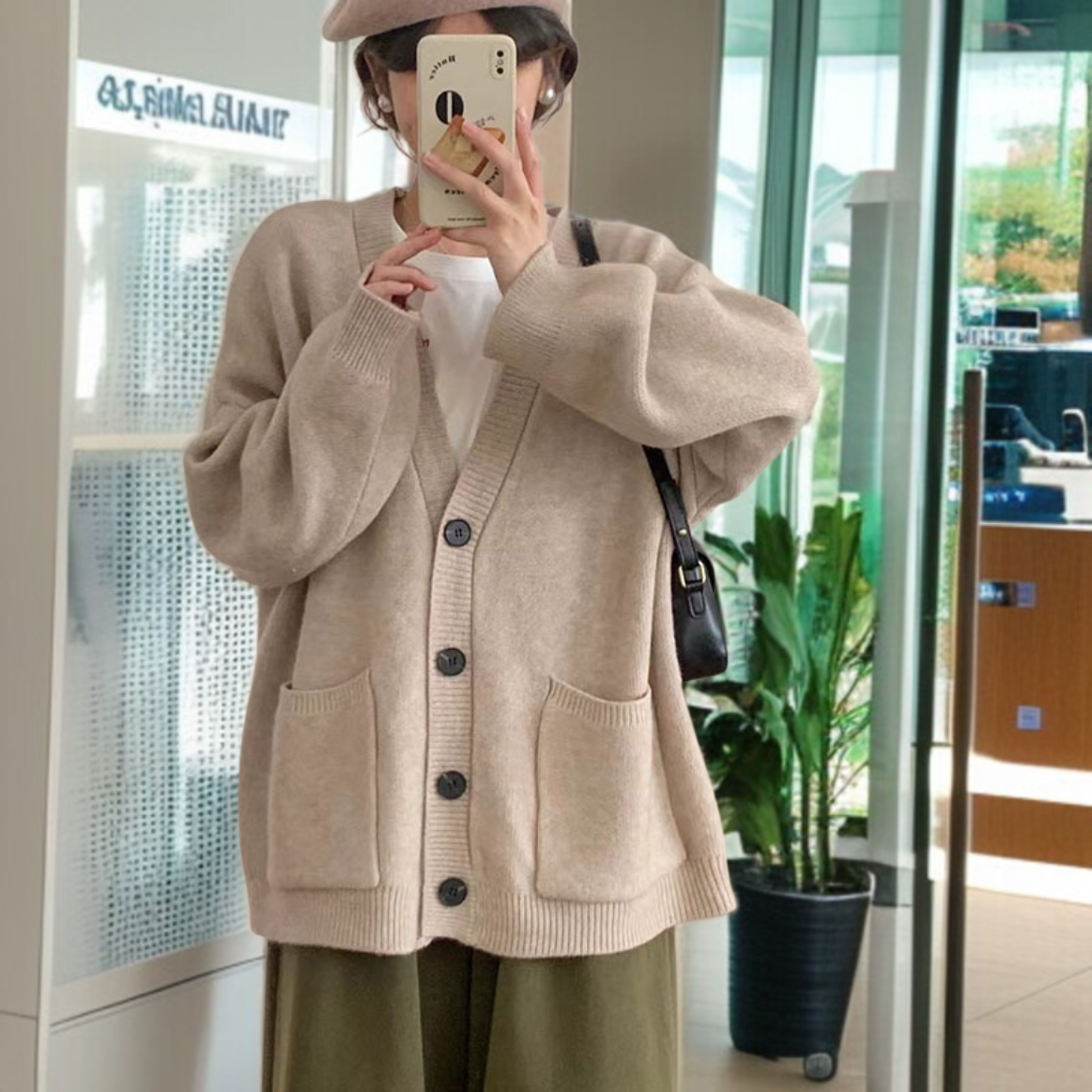 怠惰なスタイルのセータージャケット女性初秋 2024 新しいニットカーディガン春と秋の摩耗緩い無地トップ