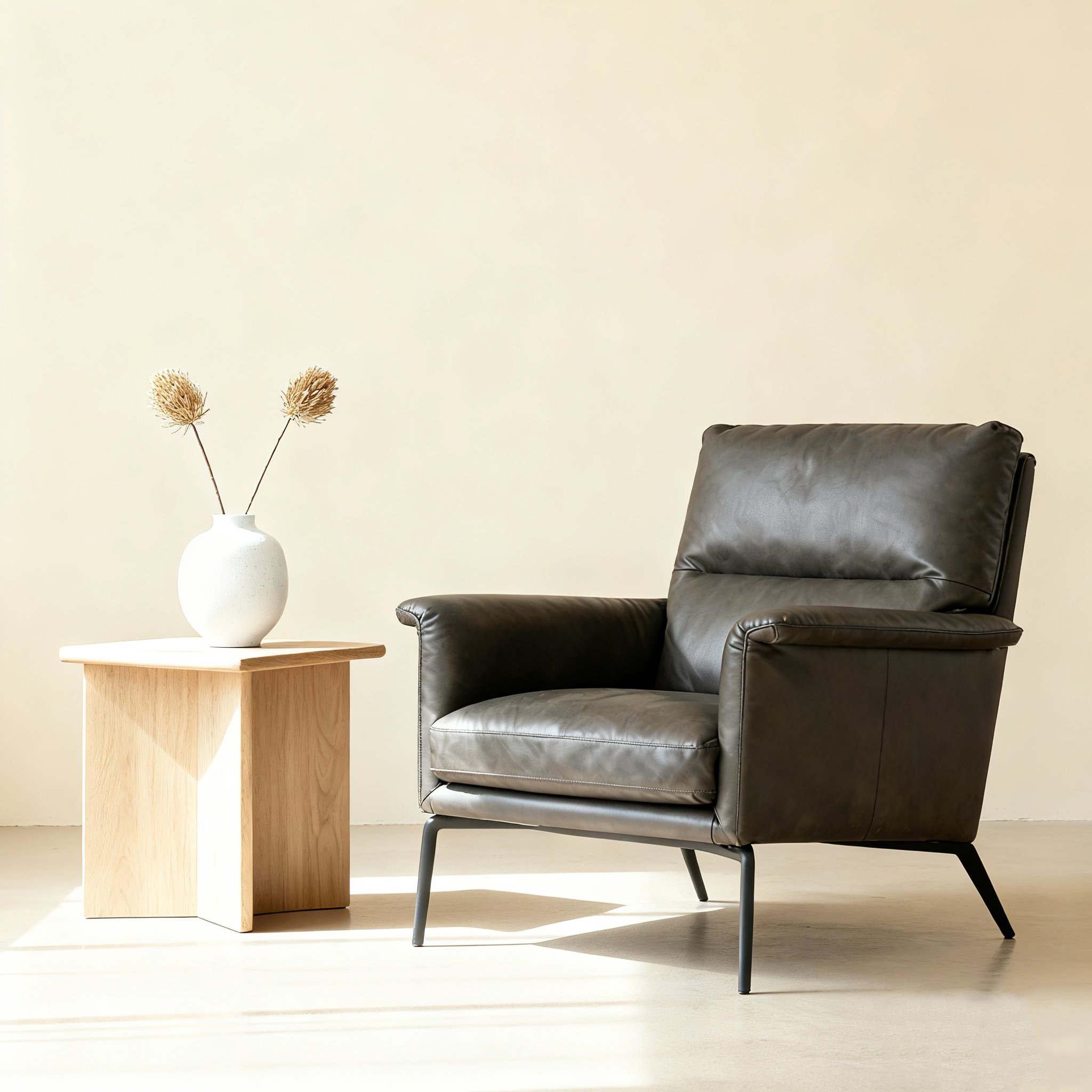 โซฟาหนังเดี่ยวสำหรับห้องนั่งเล่น