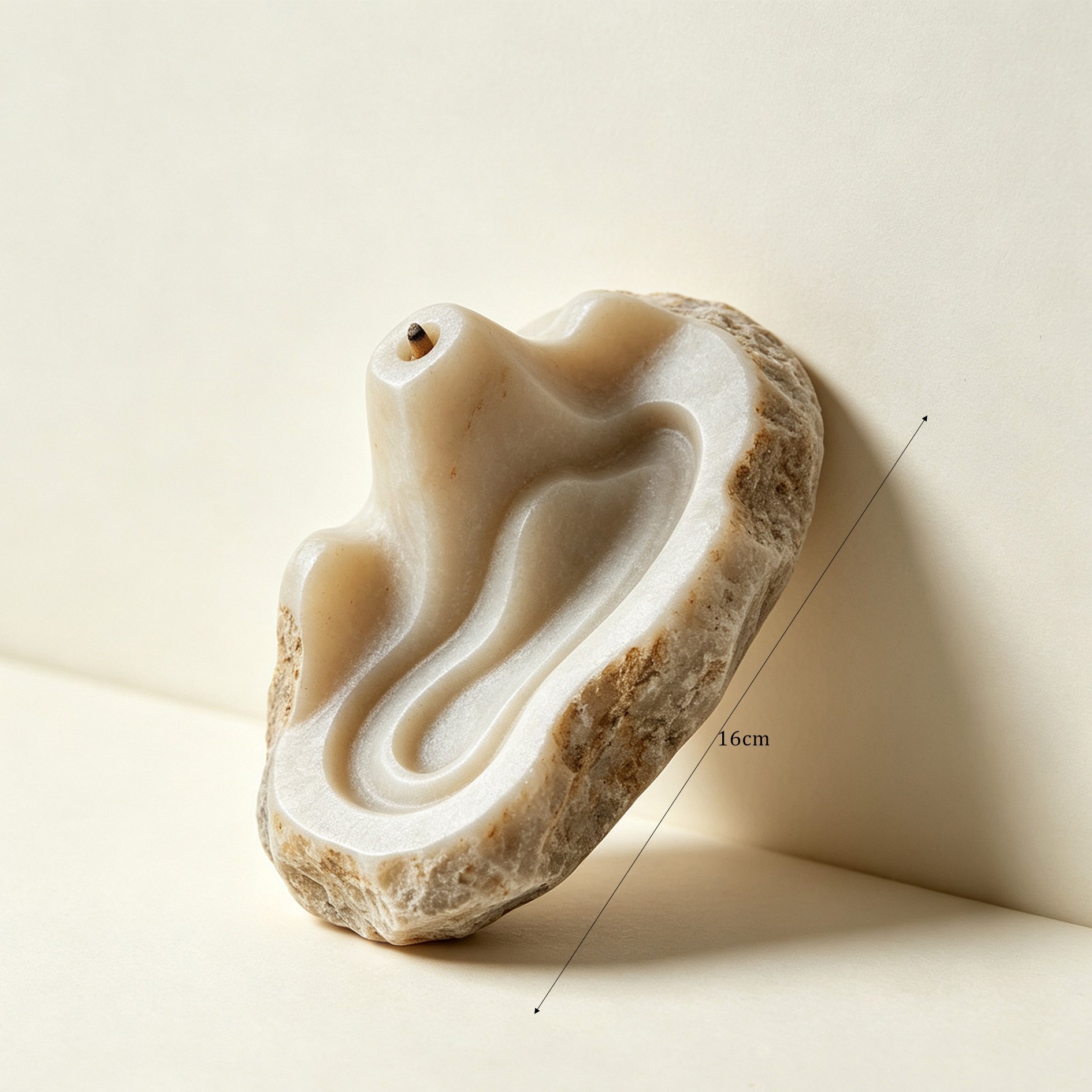 Natural jade incense burner with smooth finish