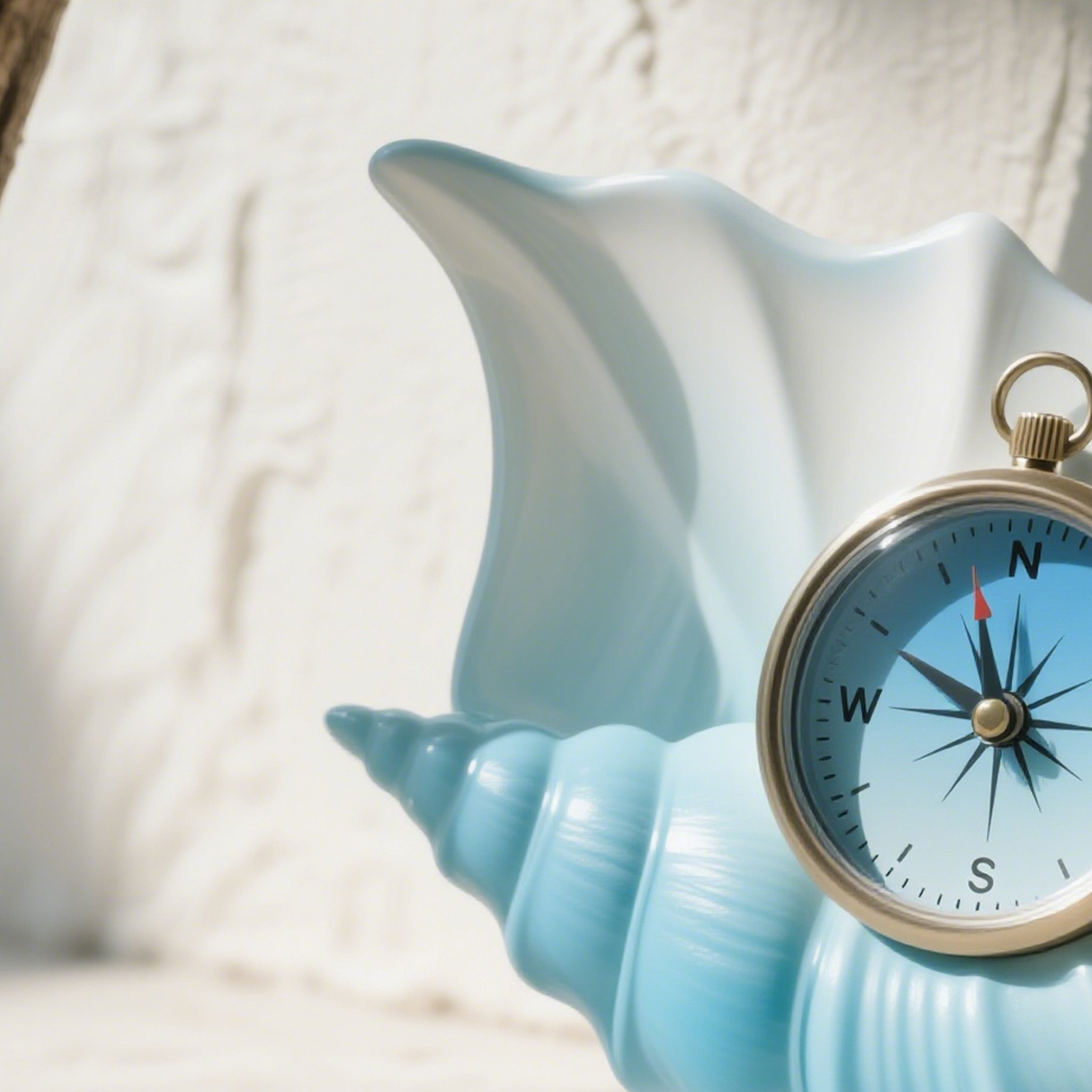 เข็มทิศเปลือกหอยแบบคู่ (2 ชิ้น)