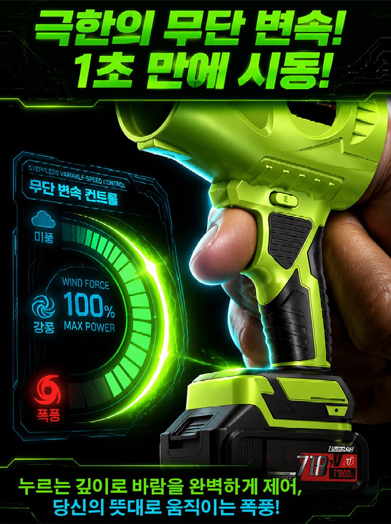 강력 무선 먼지·눈 제거 터보 리튬 배터리 송풍기