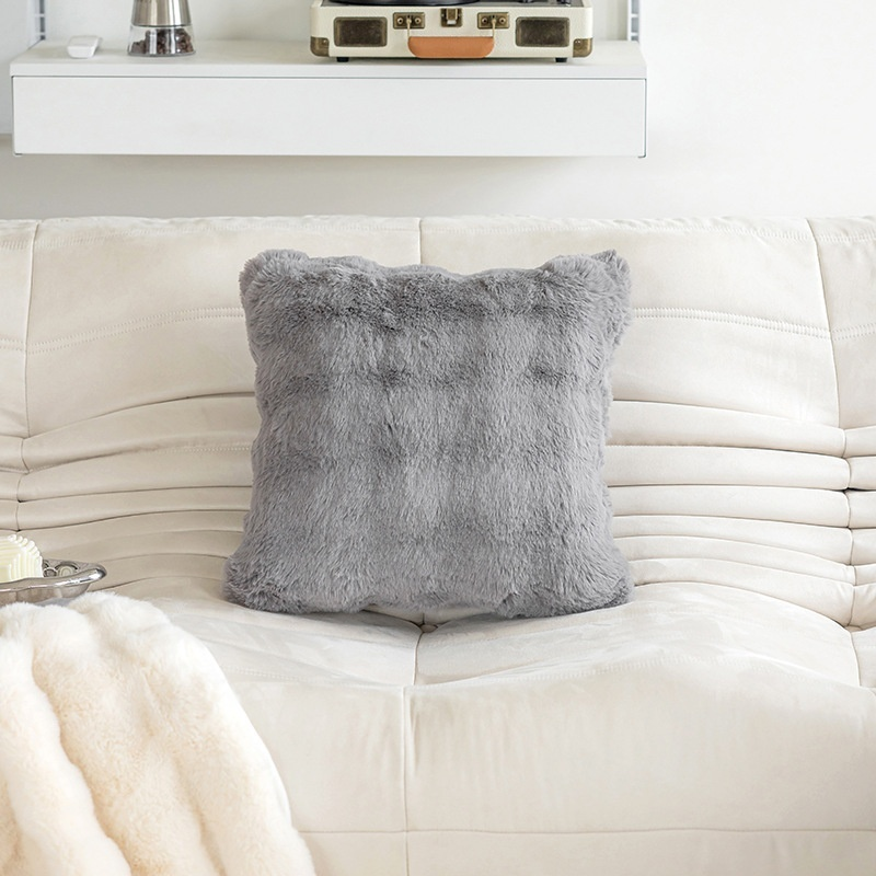 Plush Throw Pillow Cover for Living Room Simple Style