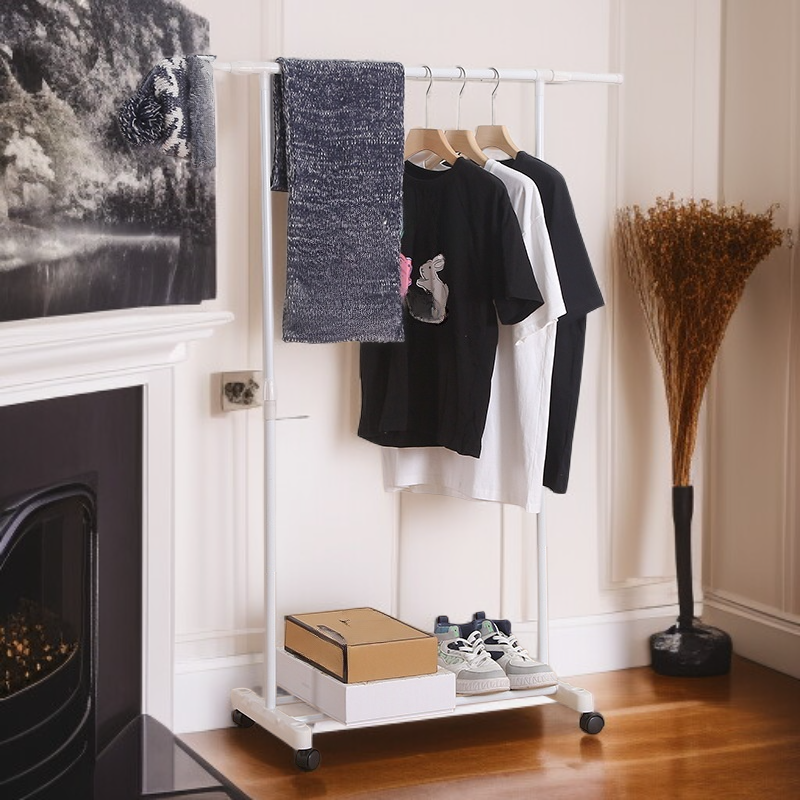 هيكل متين لرف الملابس ذو العمودين