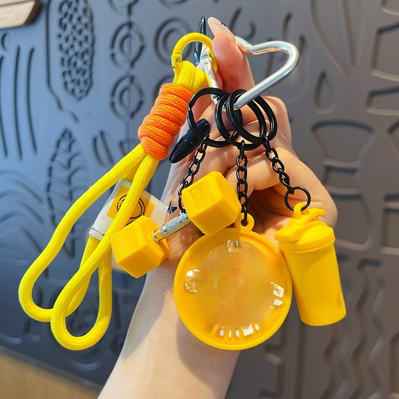 おしゃれなバーベルプレートキーリング カップル用 バッグや車のキーホルダー