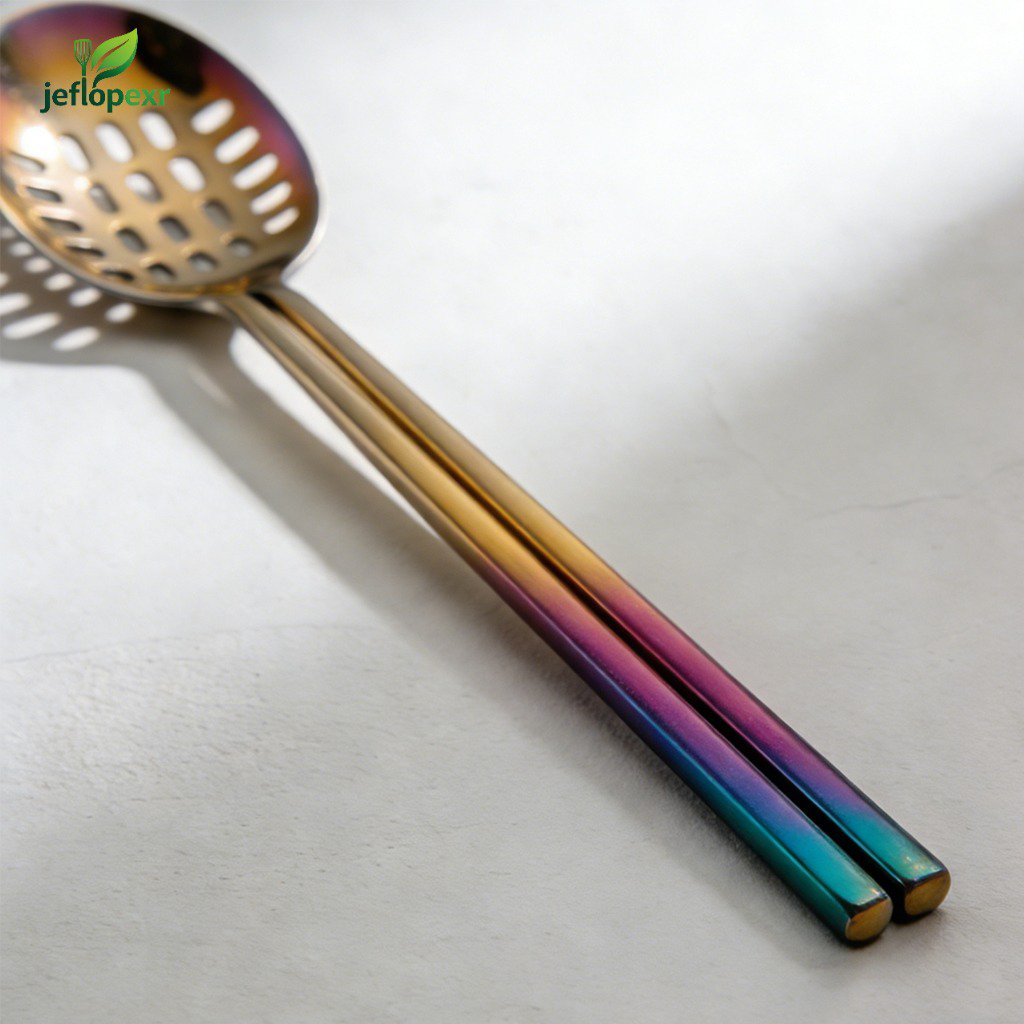 Cucharas de drenaje de acero inoxidable engrosadas en paquete de 4