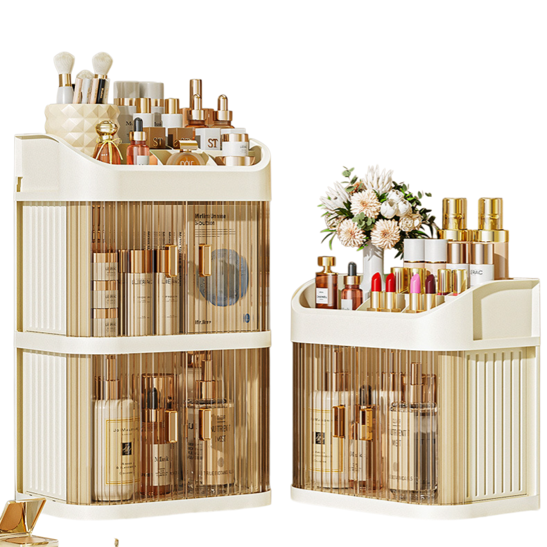 Transparent Skincare Organizer with Multiple Compartments