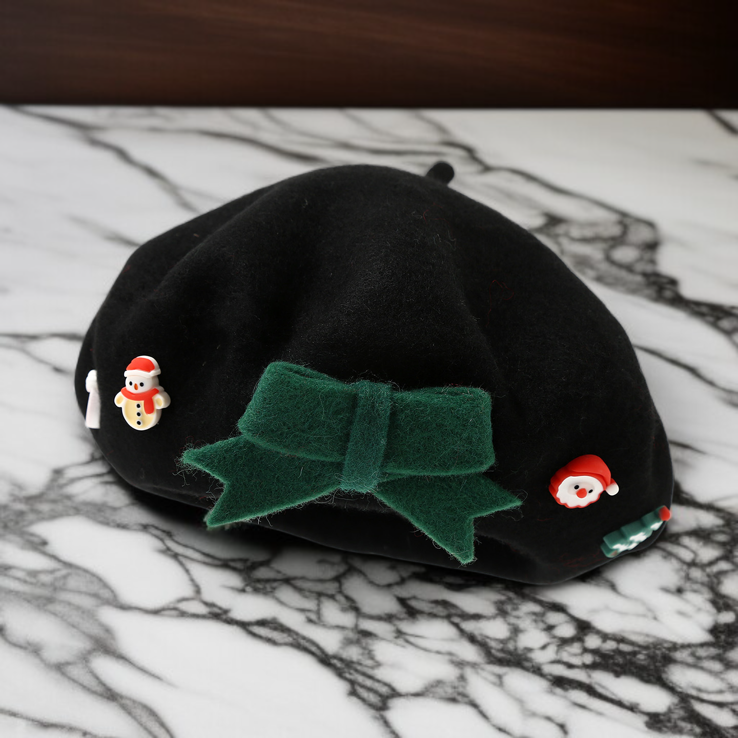 保暖蝴蝶結貝雷帽