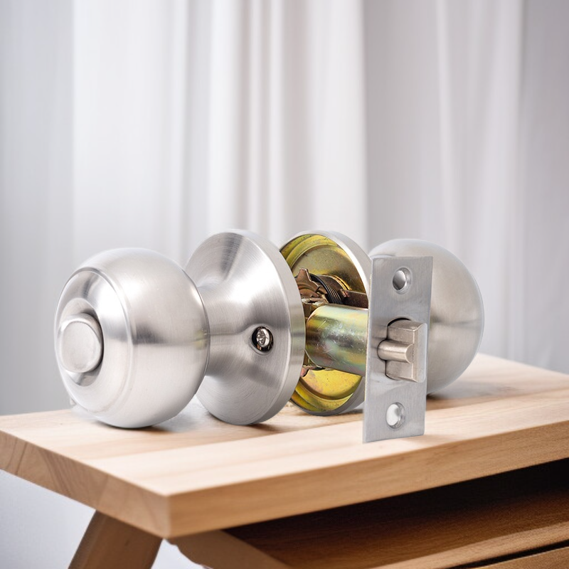 Stainless Steel Door Handle Door Lock Swivel Handle Adjustable Ball Toilet