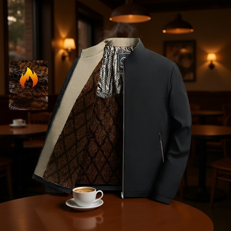 高品質メンズフリースジャケットの裏地写真