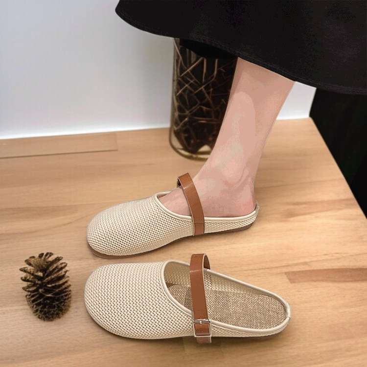 여성 아웃도어 샌들 통풍 메쉬 소프트 빈티지 하프토 슬리퍼 빵신발 샌들