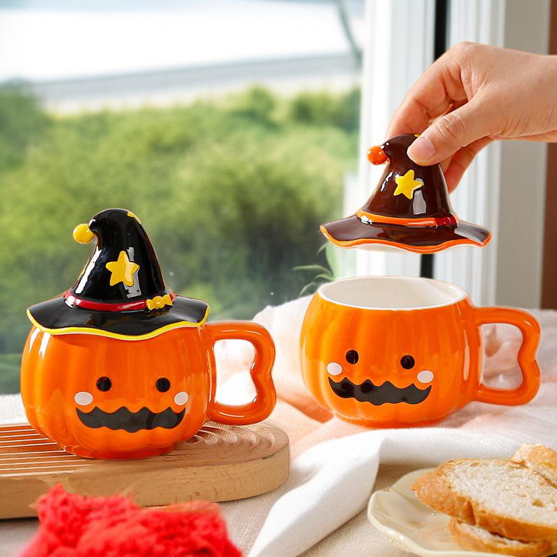 Ceramic water cup with lid