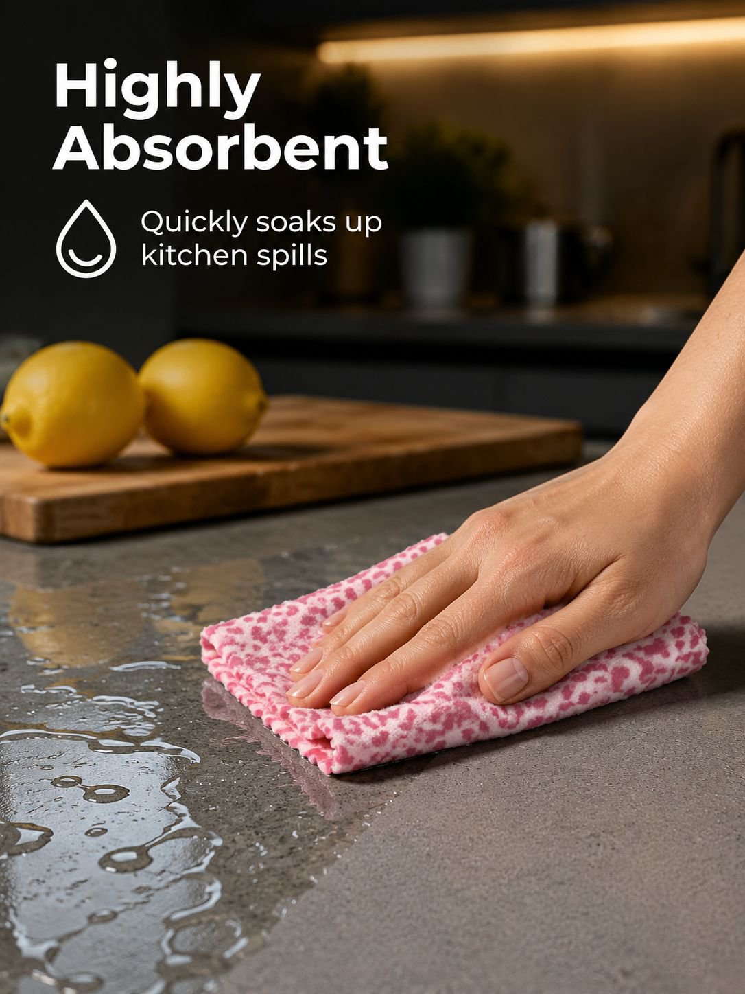 Leopard Print Thick Household Dishcloth, Highly Absorbent and Lint-Free
