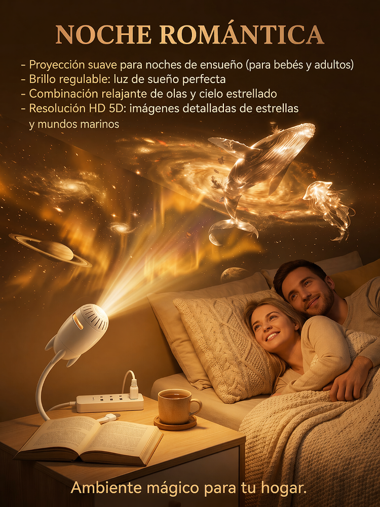 【Proyector de estrellas multifunción】Crea un universo romántico en 1 segundo - Imagen 4K ultra HD