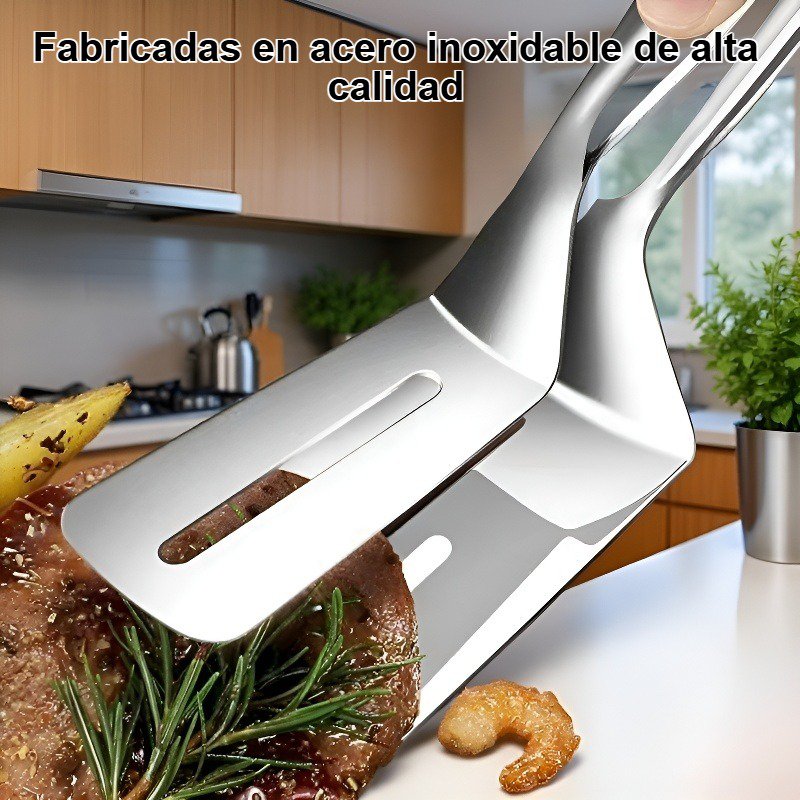 Pinzas de acero inoxidable para voltear pescado