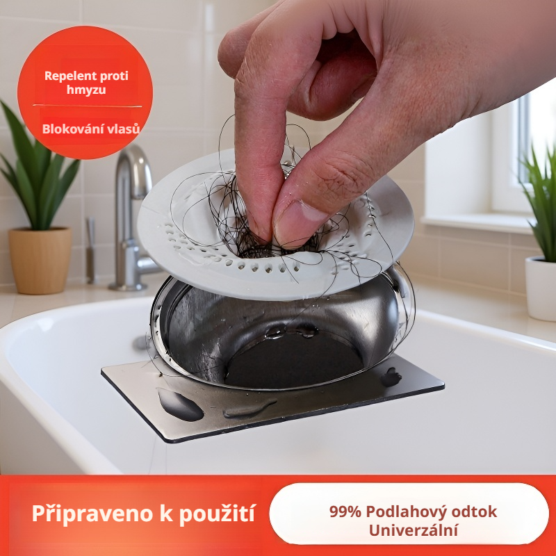 Filtrační síťka na odtok do koupelny s vířivým designem