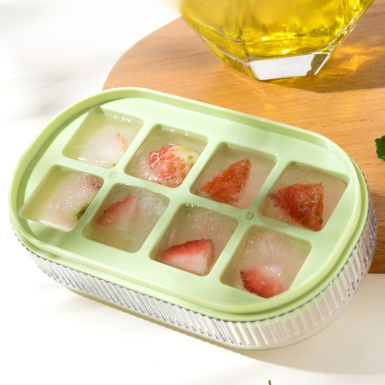 家用冰箱制冰器，压式制冰盒带盖，迷你奶昔制作机