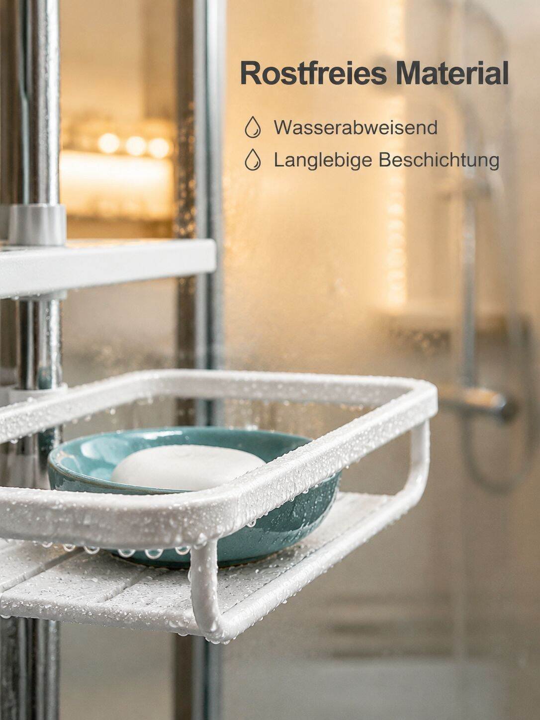 Badezimmer-Eckregal aus mehrschichtigem Edelstahl