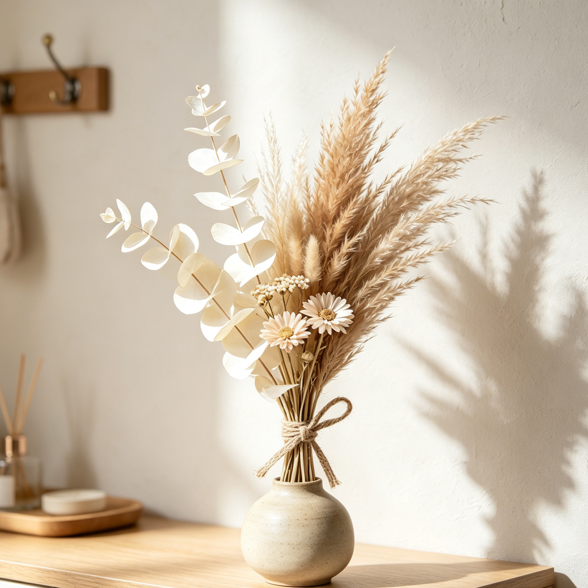 ドライフラワーの花束（小さな陶器の花瓶付き）