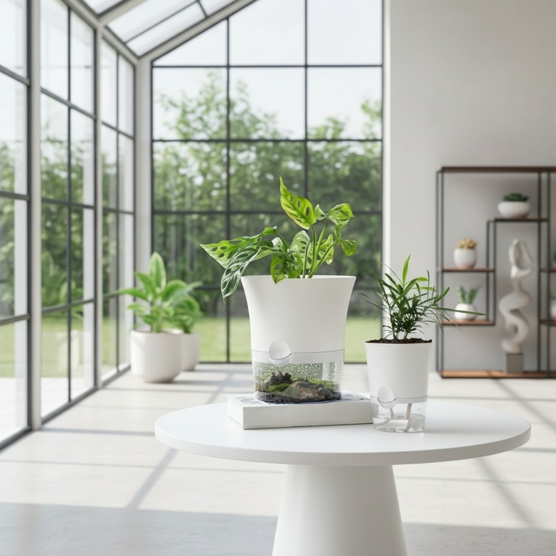 Lazy Simple Imitation Ceramic Hydroponic Flower Pot