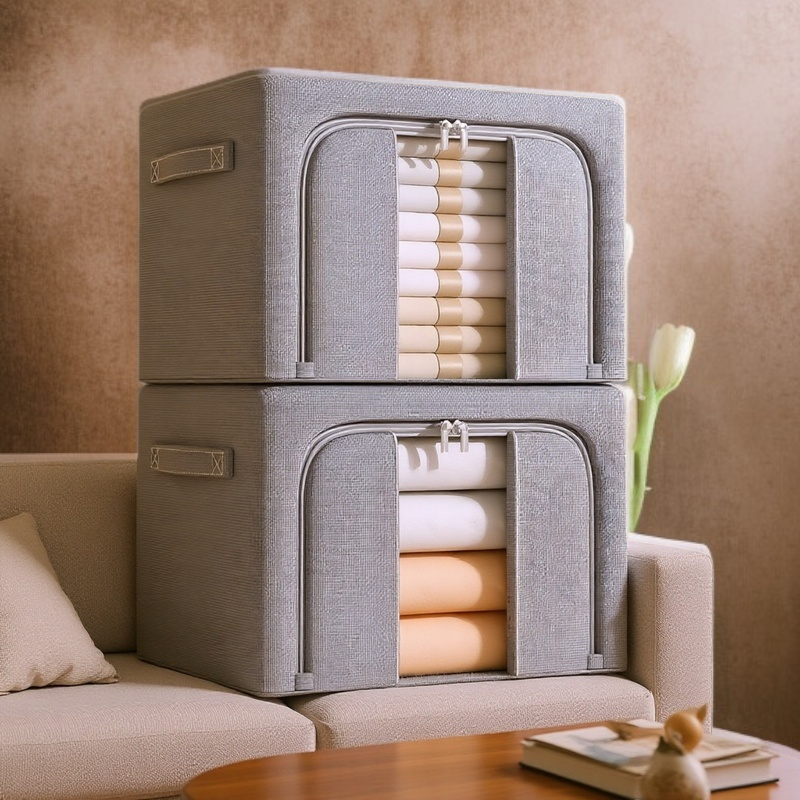 収納ボックス 家庭用ワードローブ 衣類収納ボックス オックスフォード布 衣類折りたたみ収納バッグ 大容量 キルト収納キャビネット