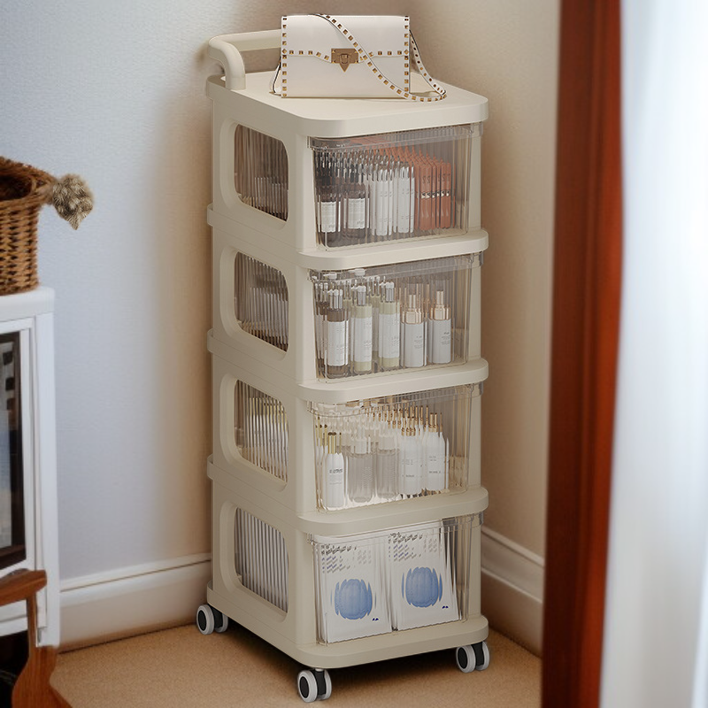 Estante de almacenamiento de cocina y baño de varias capas, carrito móvil