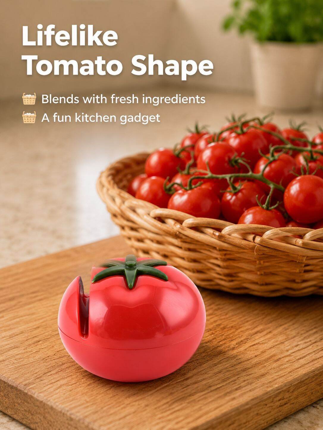 Mini Tomato Shaped Knife Sharpener, Portable Manual Sharpening Tool for Home
