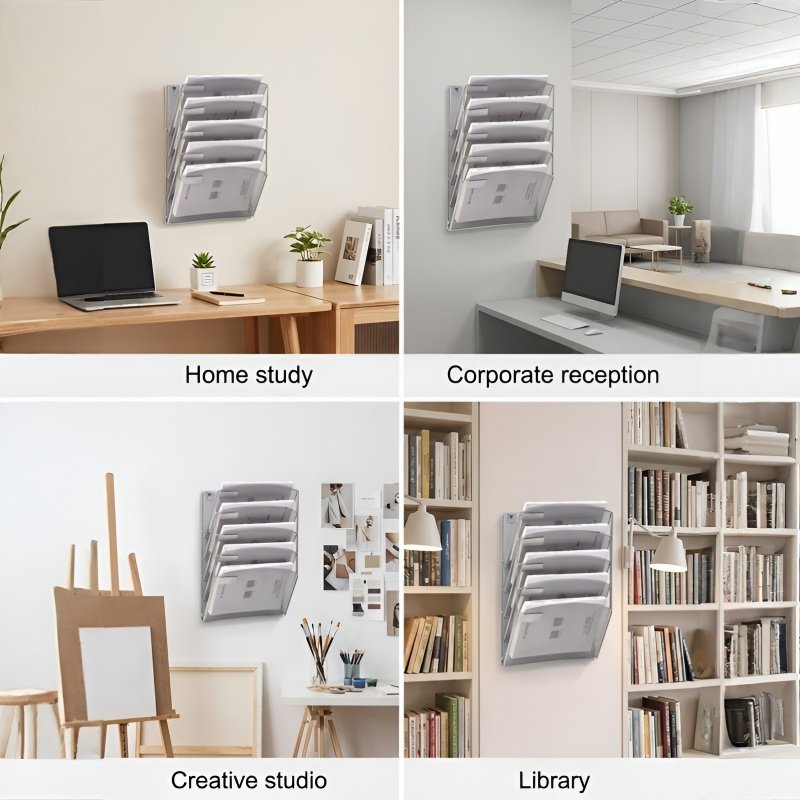 Stojak na dokumenty montowany na ścianie