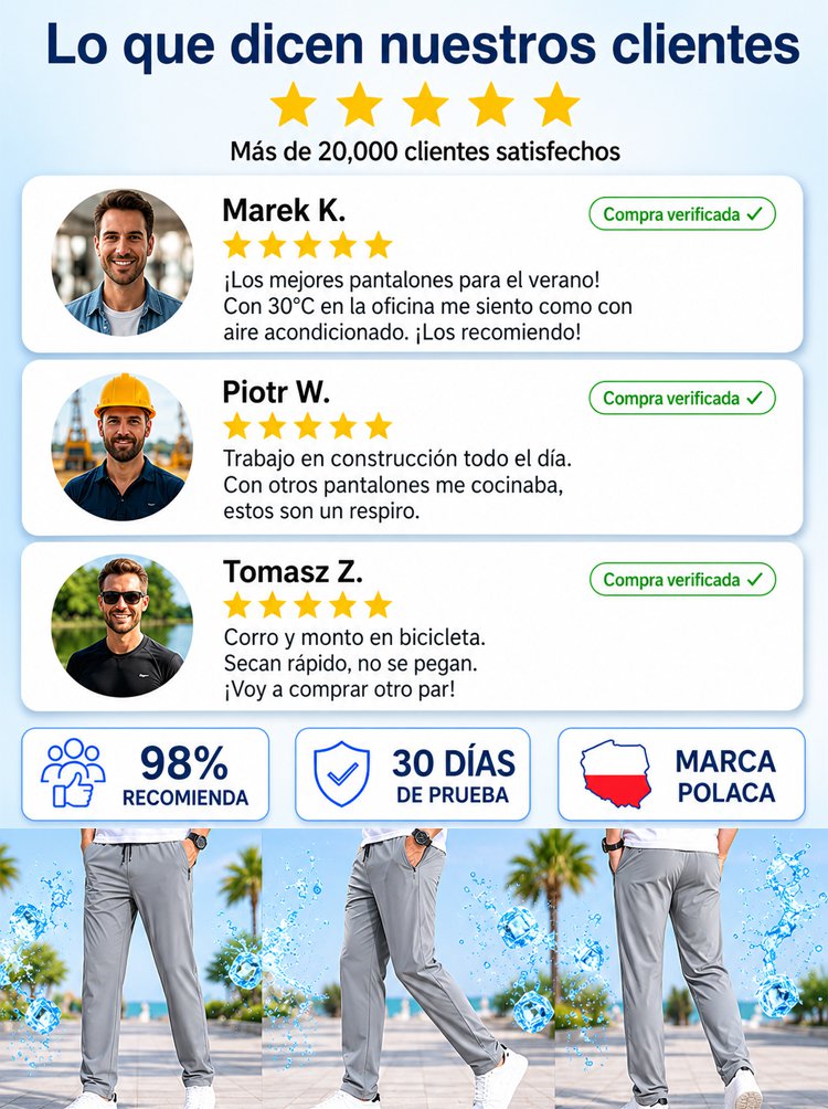Pantalones largos frescos y refrescantes