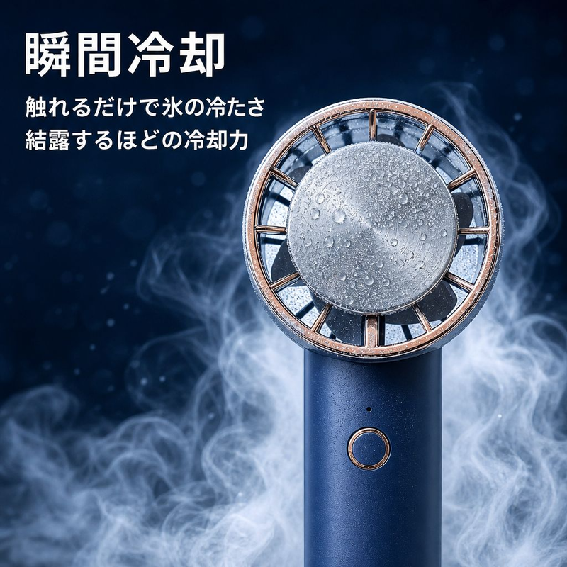冷却プレート搭載ポータブルハンディファン