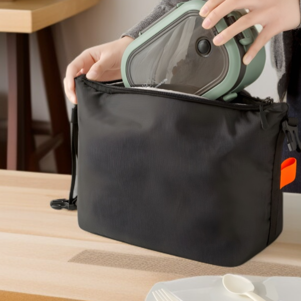 断熱バッグ ポータブルランチボックスバッグ 厚手アルミホイル ライスバッグ付き ランチバッグ 大容量 防水 ピクニックバッグ