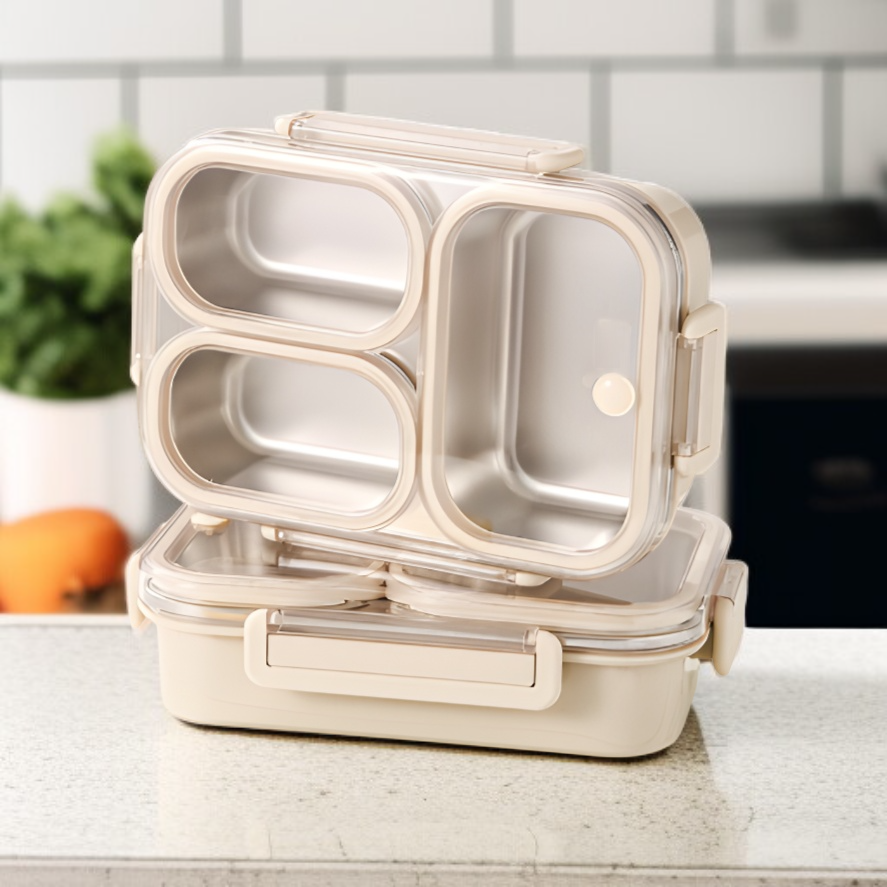 304ステンレススチールランチボックス防臭ランチボックス保温ロックフレッシュ学生オフィスワーカーランチボックスポータブル密閉ランチボックスコンパートメントスクエアランチボックス